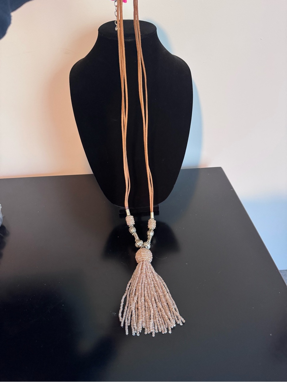 Beaded Tassel Pendant Necklace